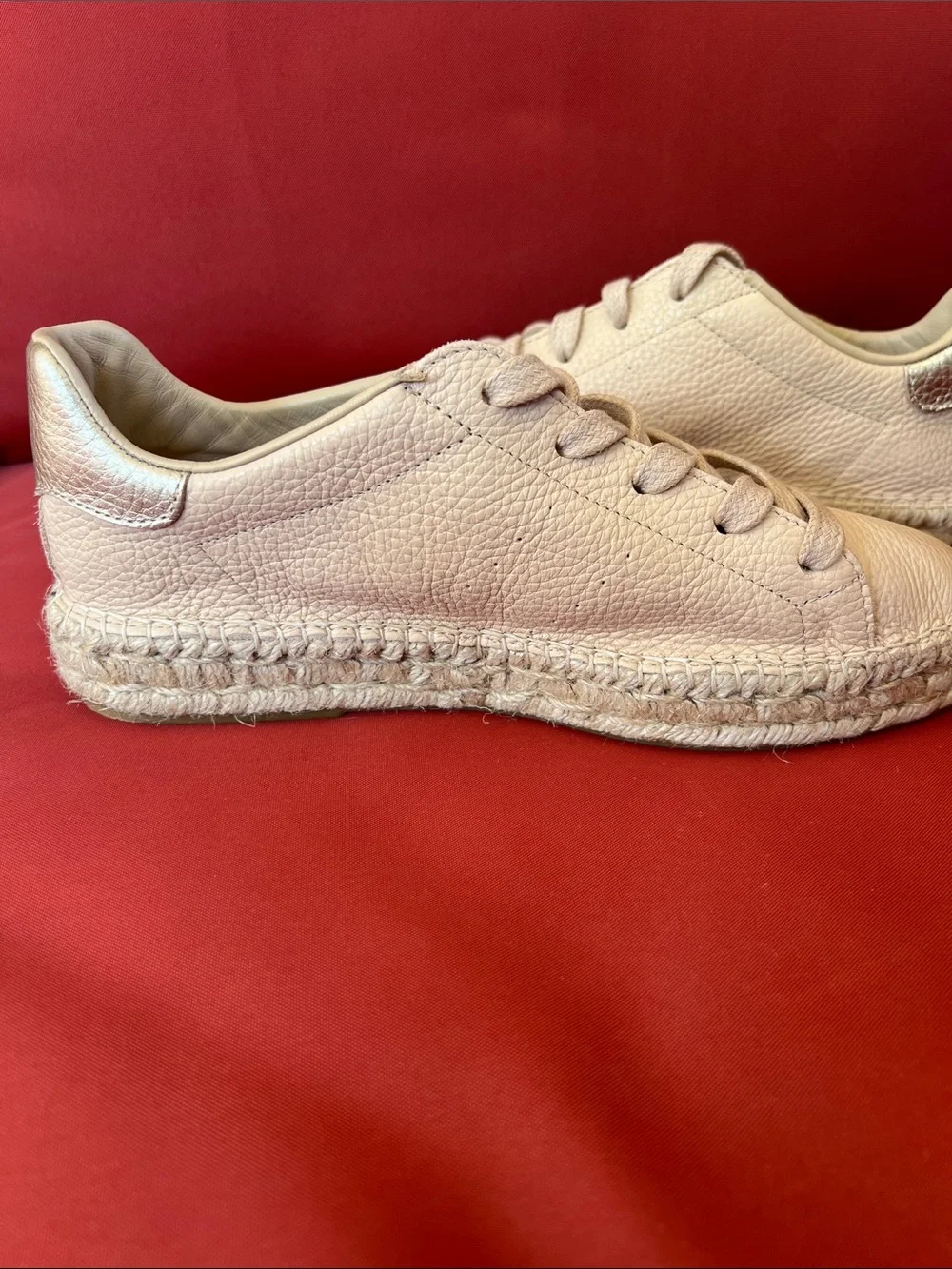 Sam Edelman Women's Lace-Up Espadrille Sneakers in Blush Beige
